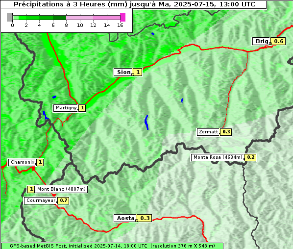 Niederschlag, 15. 7. 2025