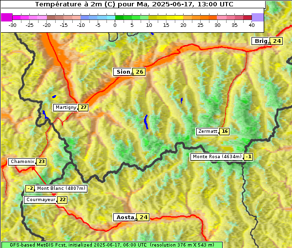 Temperatur, 17. 6. 2025