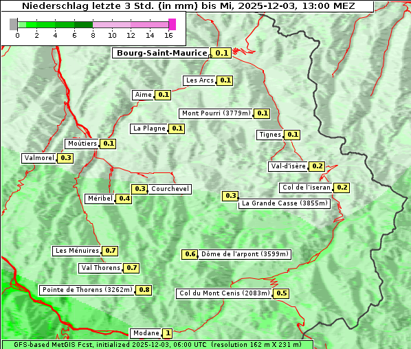 Niederschlag, 3. 12. 2025