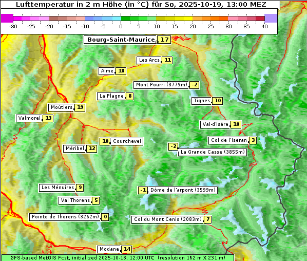 Temperatur, 19. 10. 2025