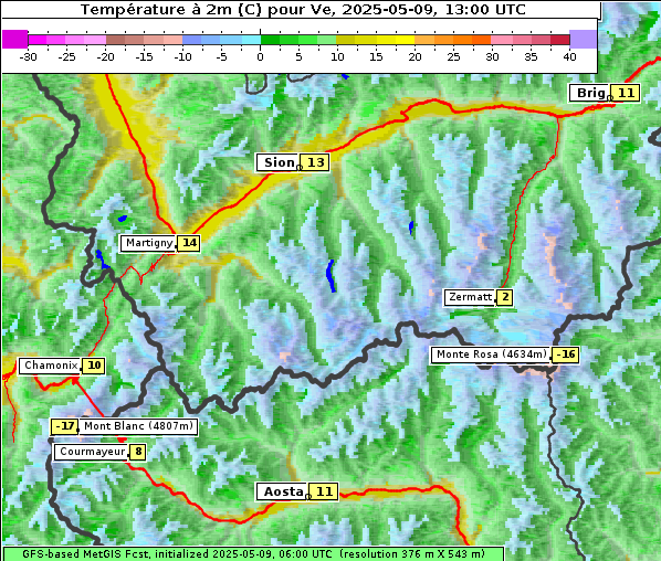 Temperatur, 9. 5. 2025