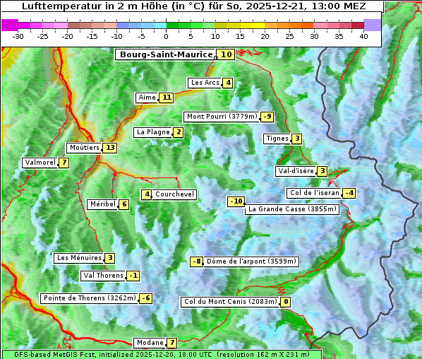 Temperatur, 21. 12. 2025