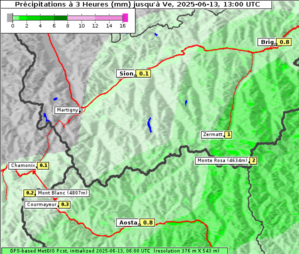 Niederschlag, 13. 6. 2025