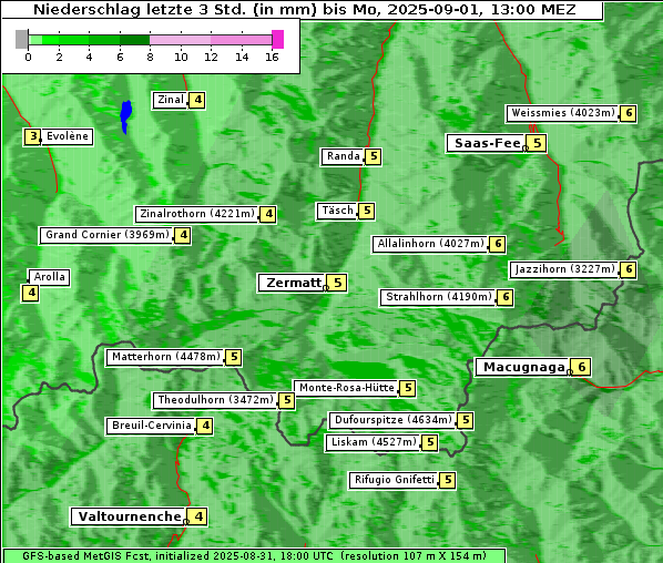 Niederschlag, 1. 9. 2025