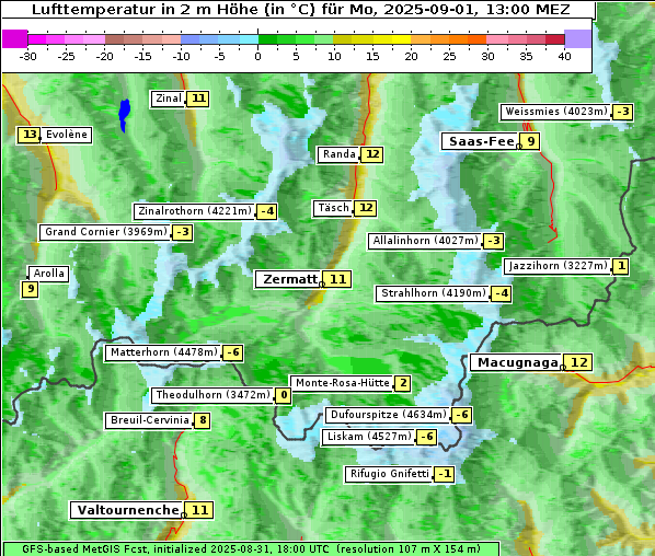 Temperatur, 1. 9. 2025
