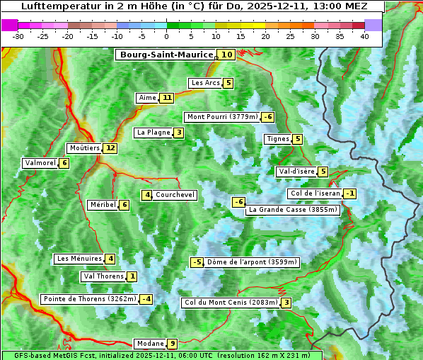 Temperatur, 11. 12. 2025
