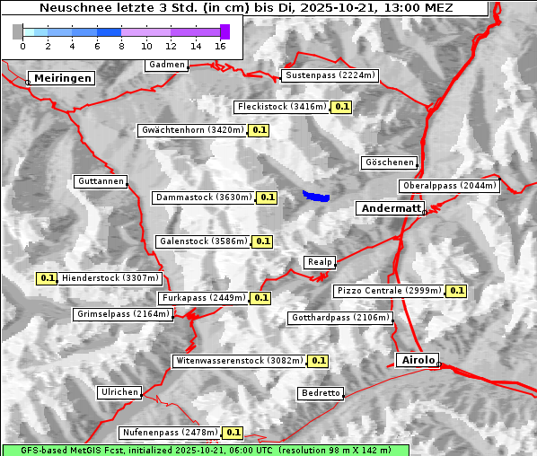 Neuschnee, 21. 10. 2025