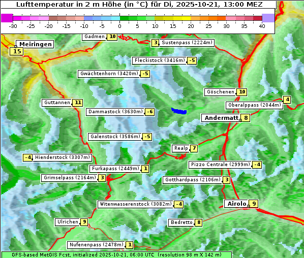 Temperatur, 21. 10. 2025