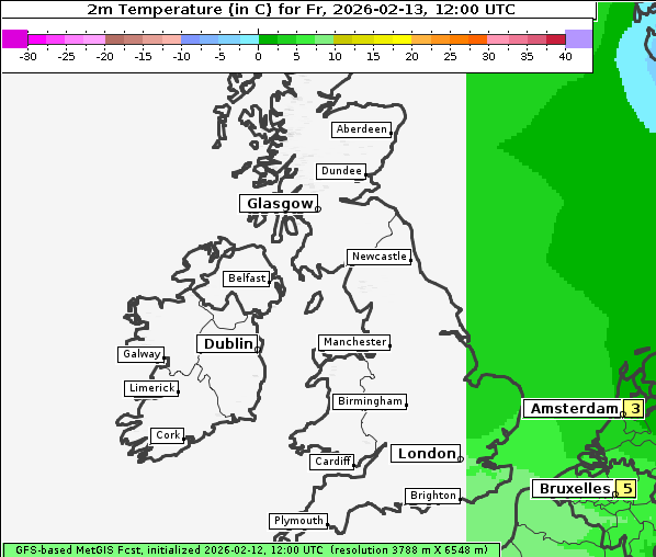 Temperatur, 13. 2. 2026