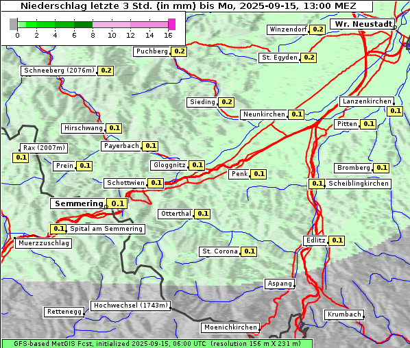 Niederschlag, 15. 9. 2025