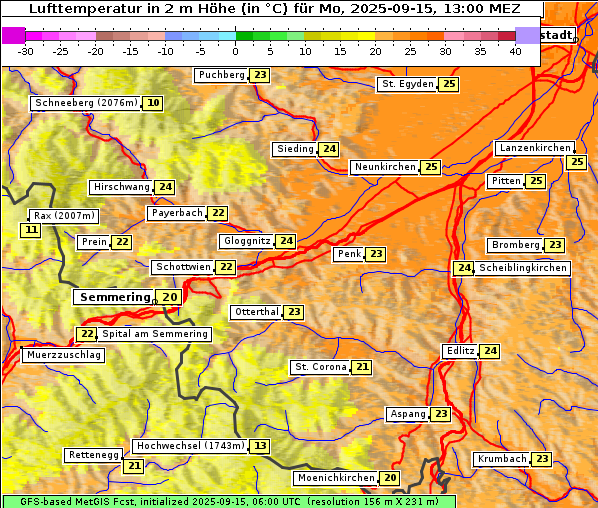 Temperatur, 15. 9. 2025