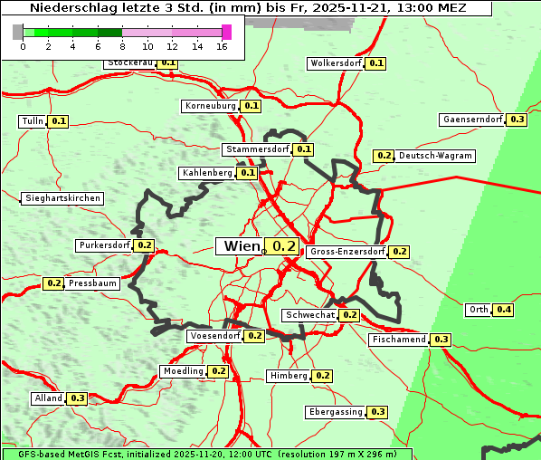 Niederschlag, 21. 11. 2025