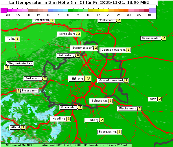 Temperatur, 21. 11. 2025
