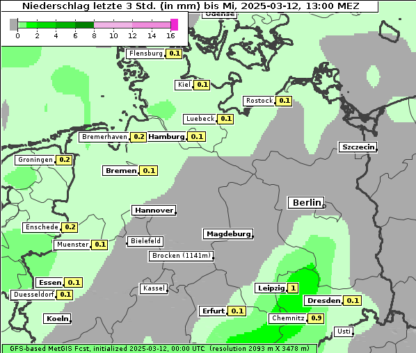 Niederschlag, 12. 3. 2025