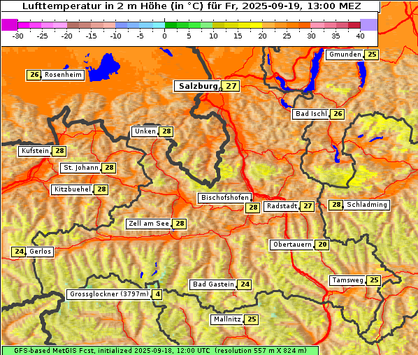Temperatur, 19. 9. 2025