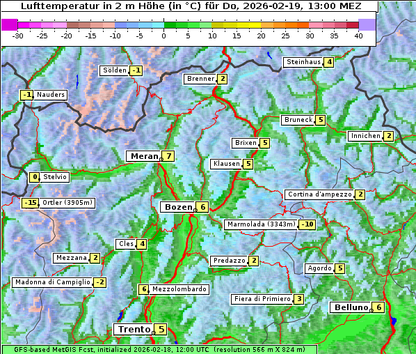 Temperatur, 19. 2. 2026