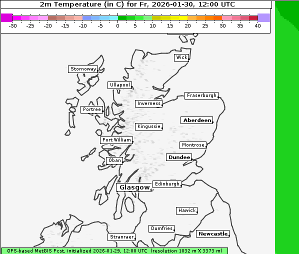 Temperatur, 30. 1. 2026