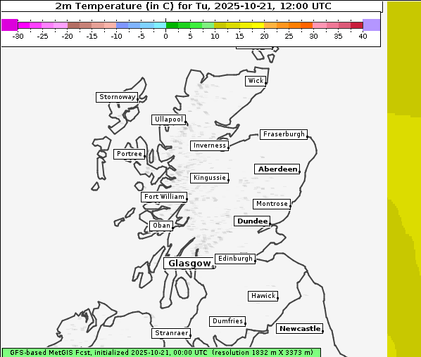 Temperatur, 21. 10. 2025