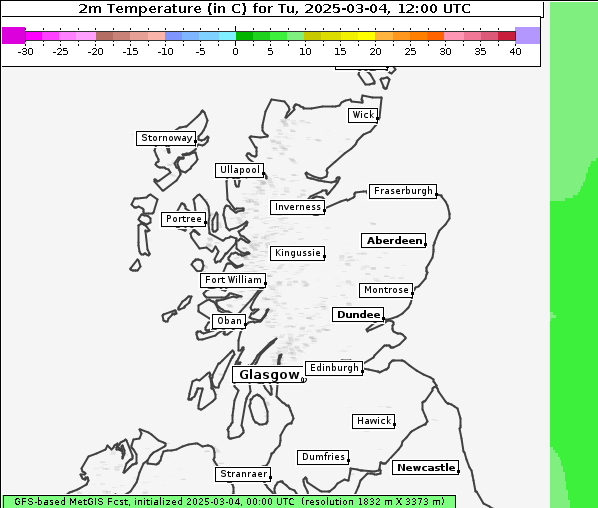 Temperatur, 4. 3. 2025