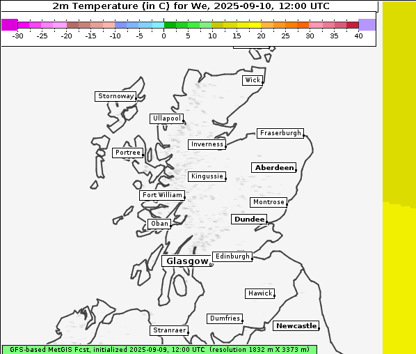 Temperatur, 10. 9. 2025