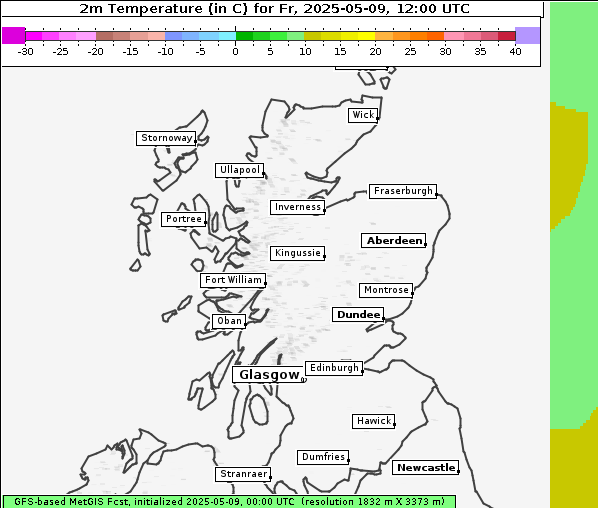 Temperatur, 9. 5. 2025