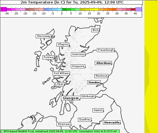 Temperatur, 9. 9. 2025