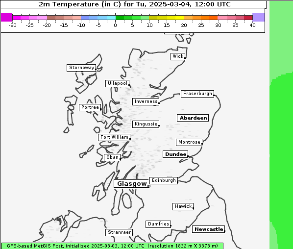 Temperatur, 4. 3. 2025