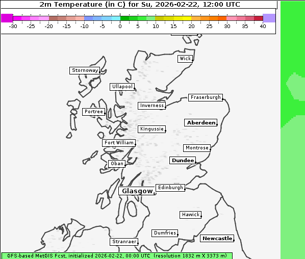 Temperatur, 22. 2. 2026