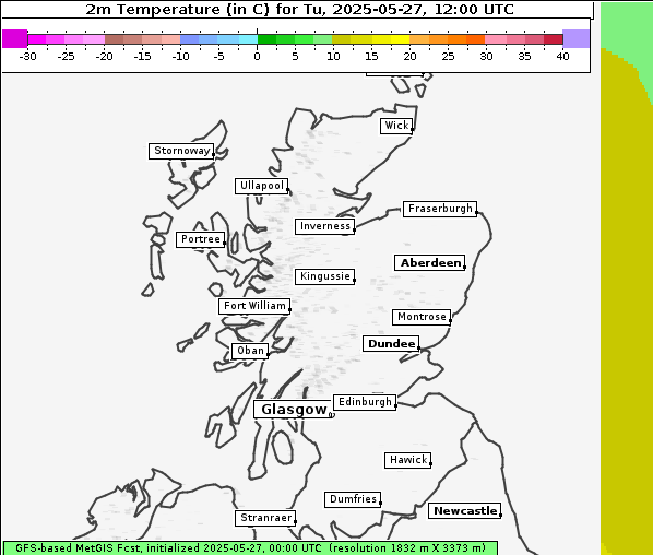 Temperatur, 27. 5. 2025