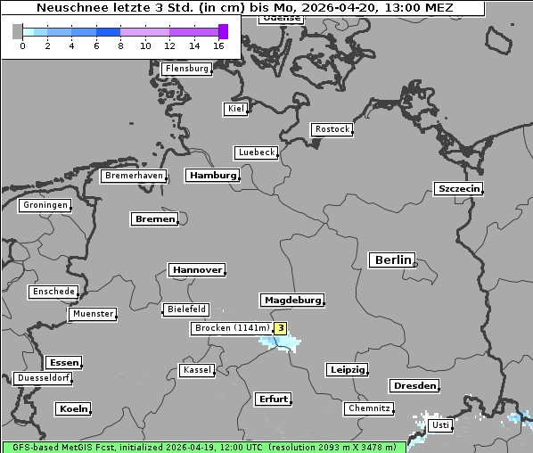 Neuschnee, 20. 4. 2026