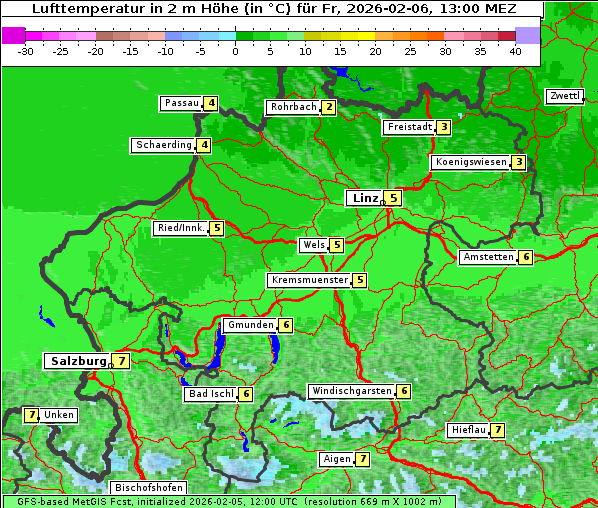 Temperatur, 6. 2. 2026