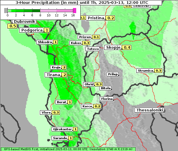 Niederschlag, 13. 3. 2025