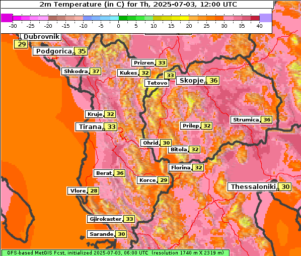 Temperatur, 3. 7. 2025