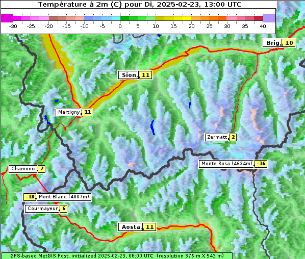 Temperatur, 23. 2. 2025