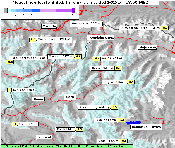 Neuschnee, 14. 2. 2026