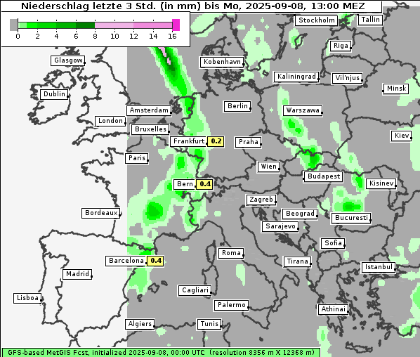 Niederschlag, 8. 9. 2025