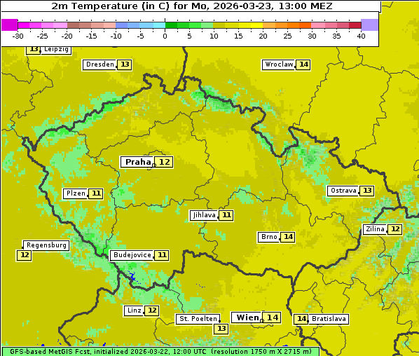Temperatur, 23. 3. 2026