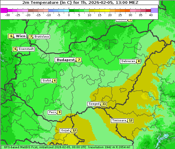 Temperatur, 5. 2. 2026