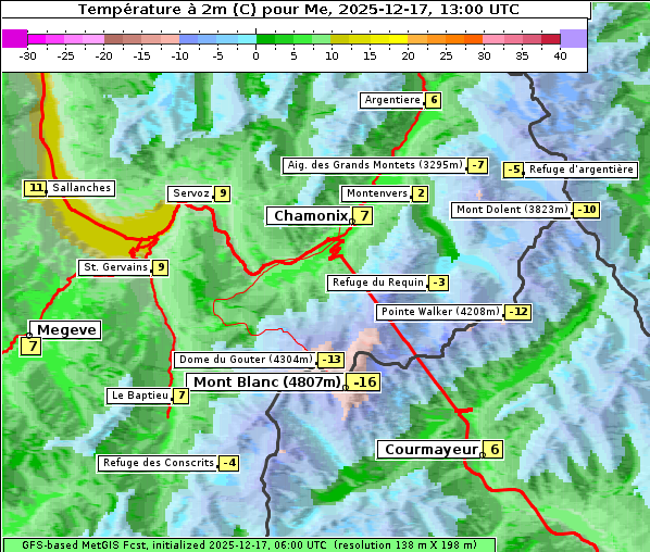 Temperatur, 17. 12. 2025