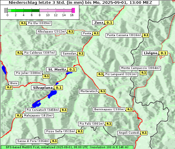 Niederschlag, 1. 9. 2025