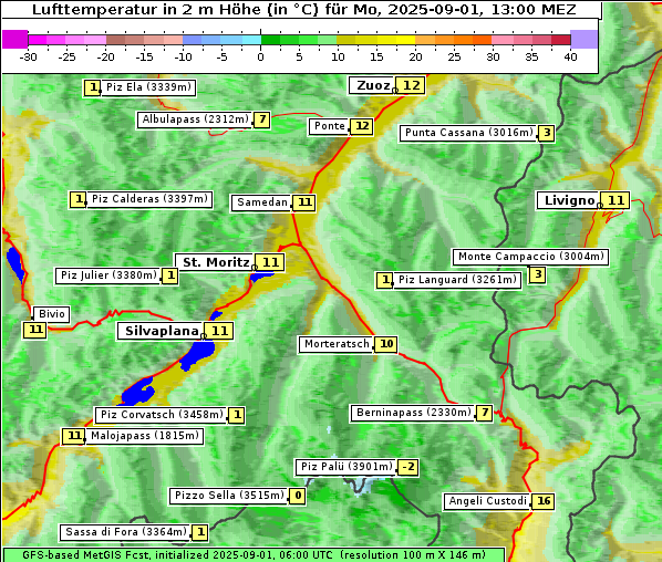 Temperatur, 1. 9. 2025