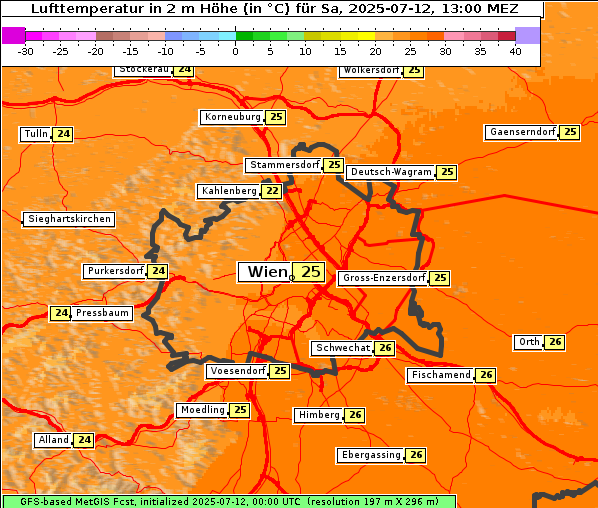 Temperatur, 12. 7. 2025