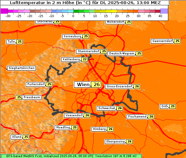 Temperatur, 26. 8. 2025