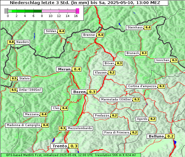 Niederschlag, 10. 5. 2025