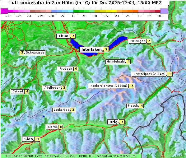Temperatur, 4. 12. 2025