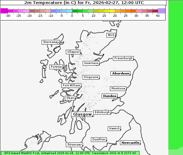 Temperatur, 27. 2. 2026