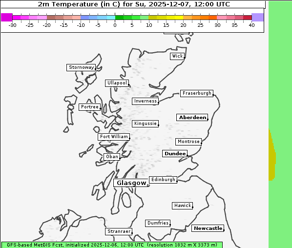 Temperatur, 7. 12. 2025