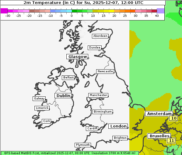 Temperatur, 7. 12. 2025
