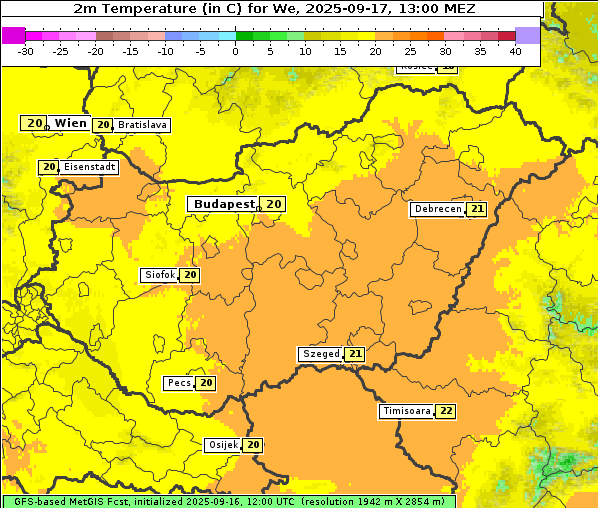 Temperatur, 17. 9. 2025