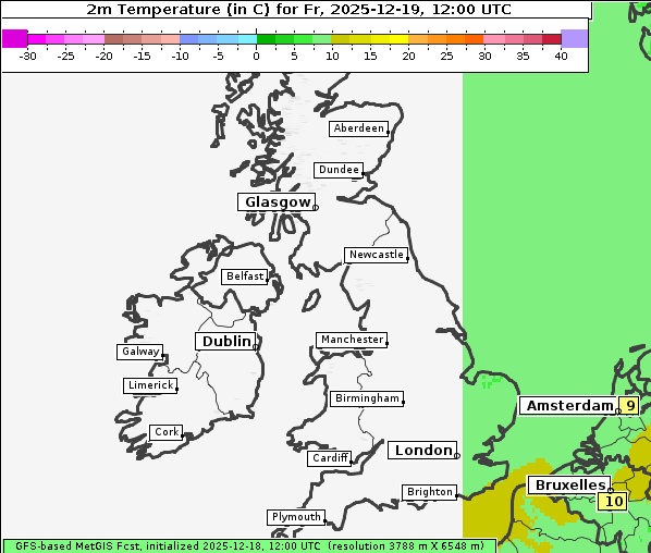 Temperatur, 19. 12. 2025
